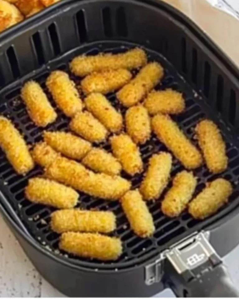 Assorted air fryer snacks including crispy fries and veggie chips