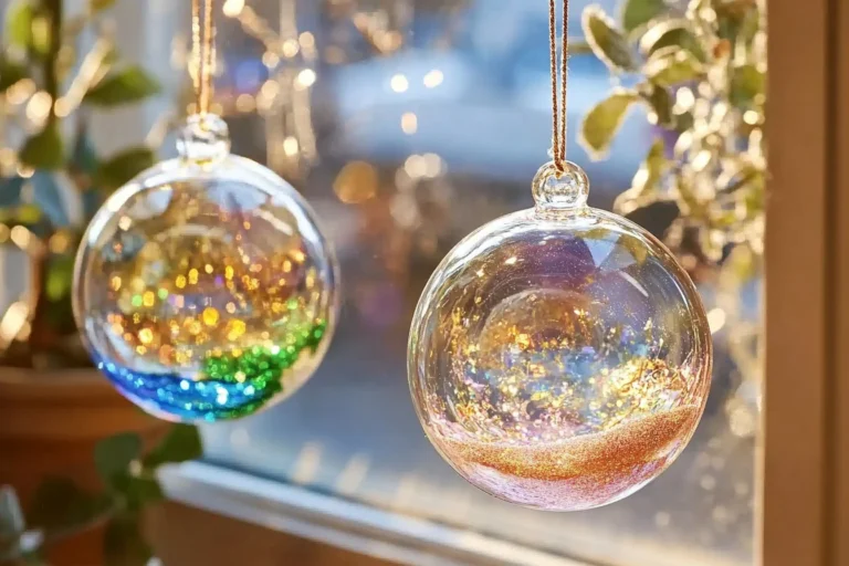 Colorful suncatcher craft made with clear glue and vibrant colors