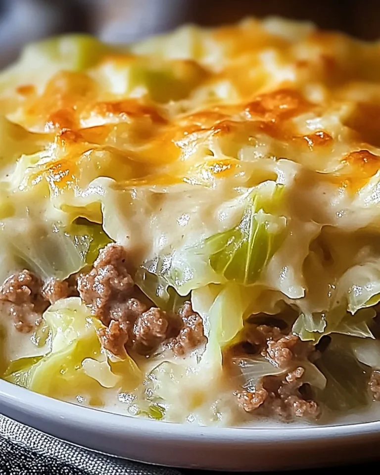 Creamed cabbage and ground beef casserole, a comforting family dinner recipe