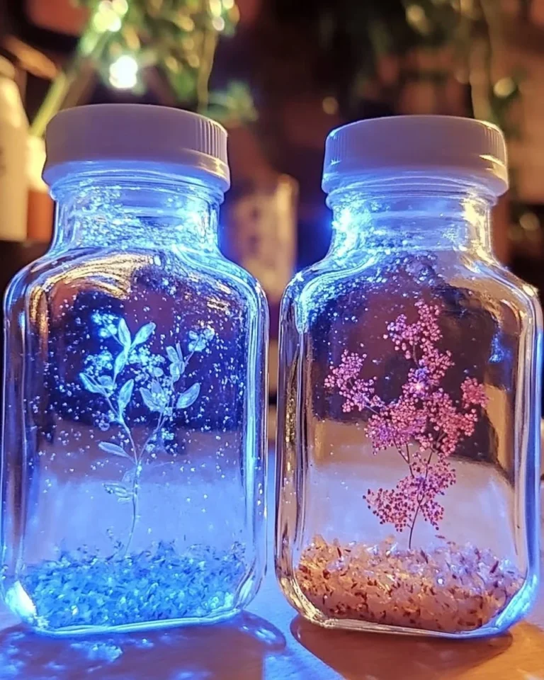 Colorful DIY calm down bottle for relaxation and mindfulness activities.