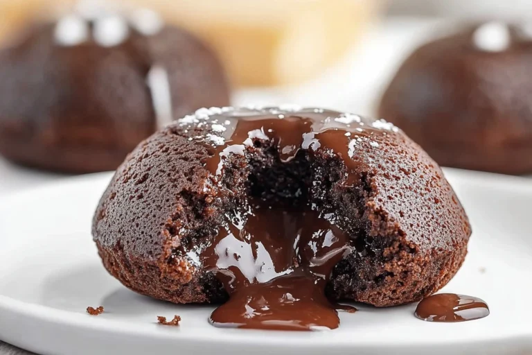 Delicious homemade easy lava cakes with rich chocolate center