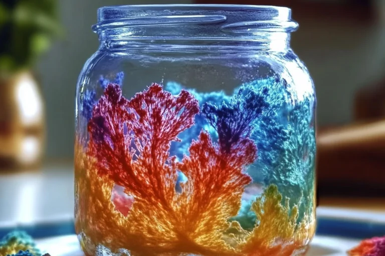 Colorful fireworks in a jar for a captivating home decoration.
