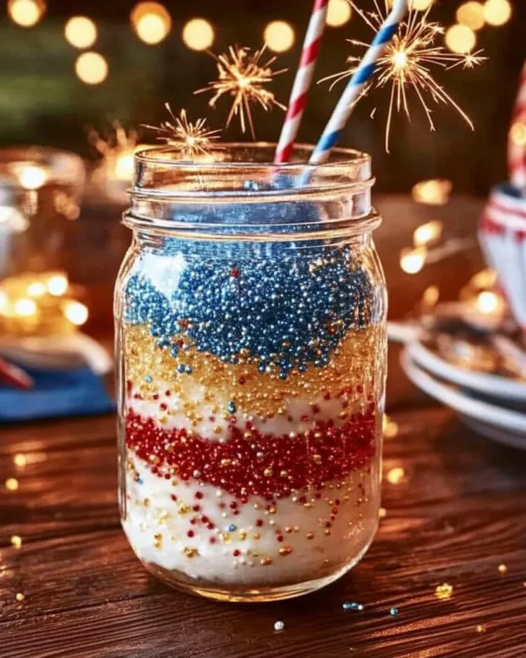 Colorful Fireworks Jar filled with vibrant, sparkling ingredients for celebrations.