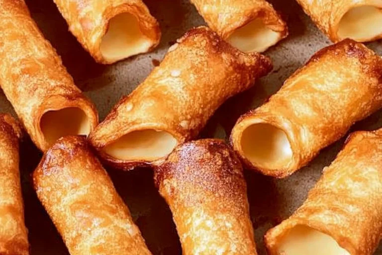 Delicious homemade cannoli shells ready to be filled with sweet ricotta cream.