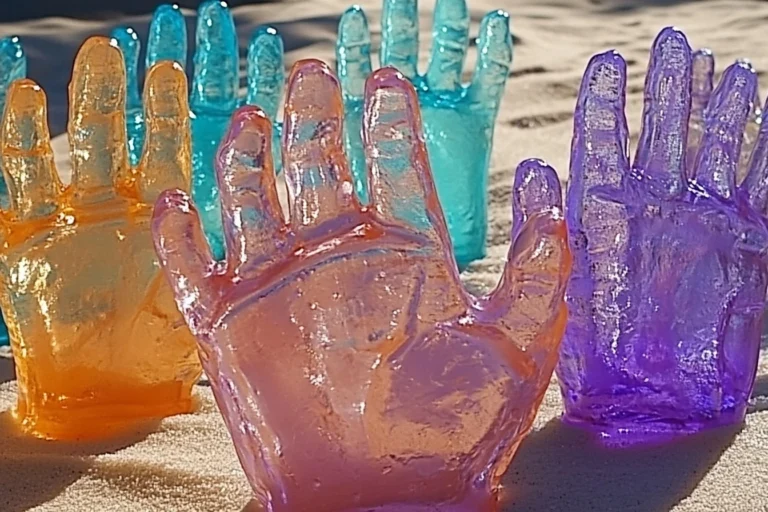 Chilled Ice Hands cooling drinks at a summer party