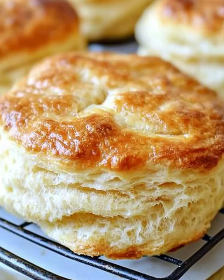 Perfectly baked biscuits on a rustic wooden table