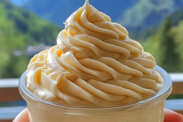 Delicious Russian Buttercream frosting on a cake