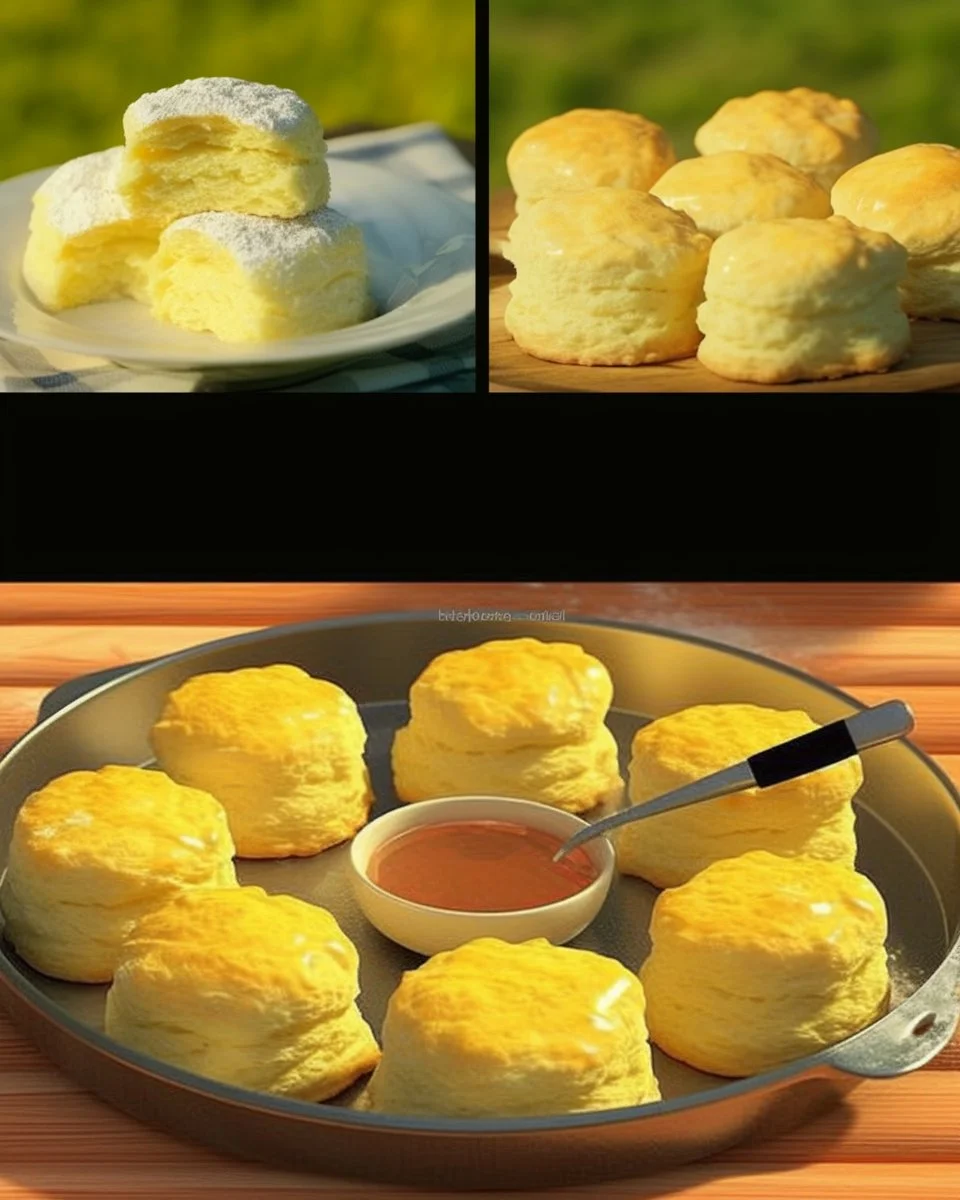 Freshly baked scones on a plate with jam and cream