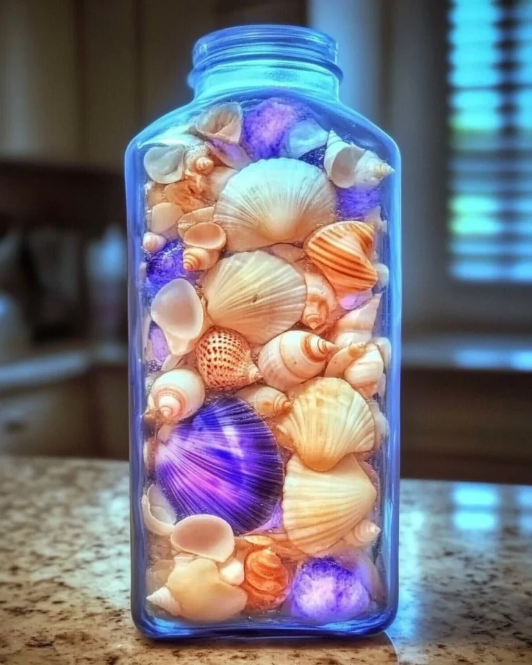 Soothing Seashell Sensory Bottle filled with calming seashells and gentle colors.