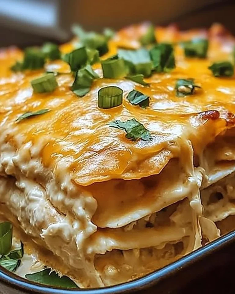Sour Cream Chicken Enchilada Casserole with toppings