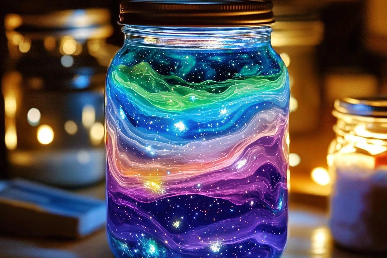 DIY Galaxy in a Jar project showcasing beautiful space-themed aesthetics.