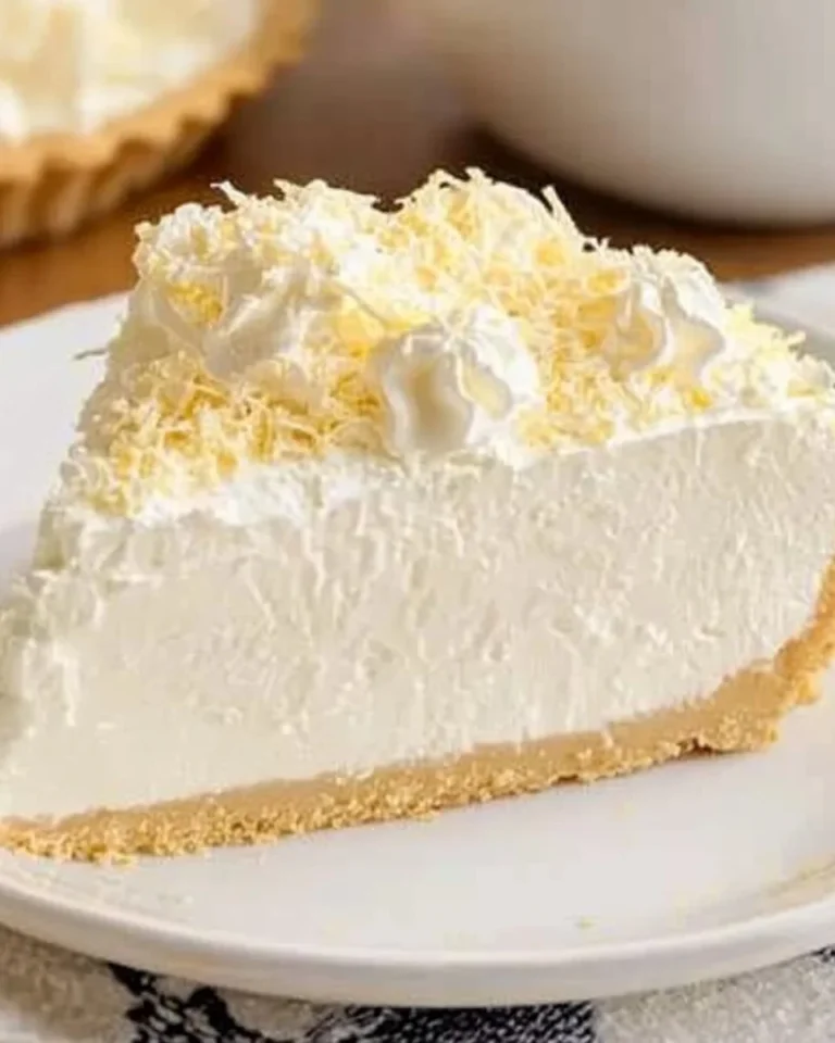 Delicious Vanilla Cool Whip Pie served on a dessert plate