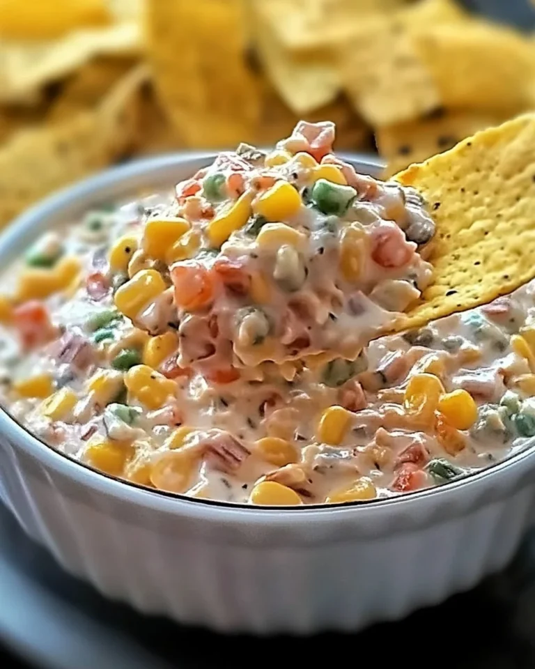 Bowl of zesty Cowboy Caviar Dip served with tortilla chips