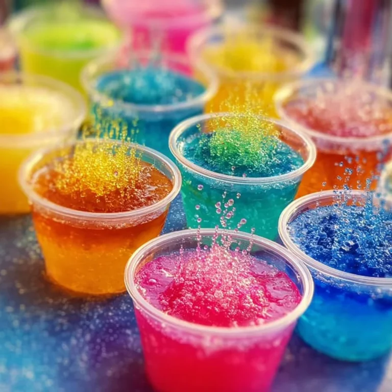 Baking Soda and Vinegar Fireworks demonstration with colorful eruption