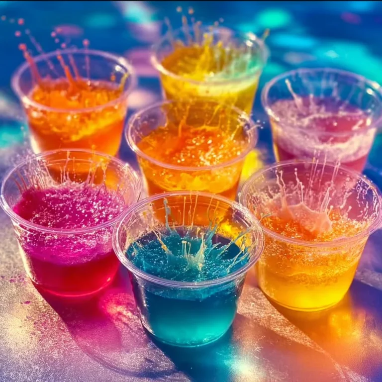 Baking Soda and Vinegar Fireworks demonstration with vibrant reactions.