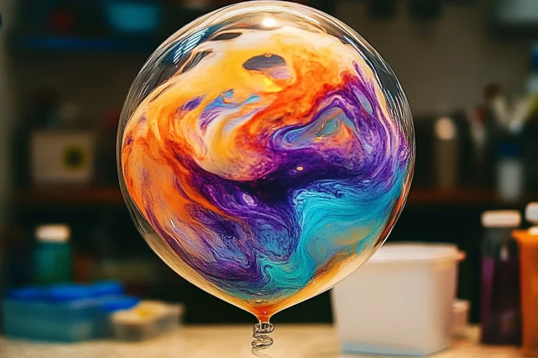 Child performing Balloon Baking Soda experiment for fun science learning.