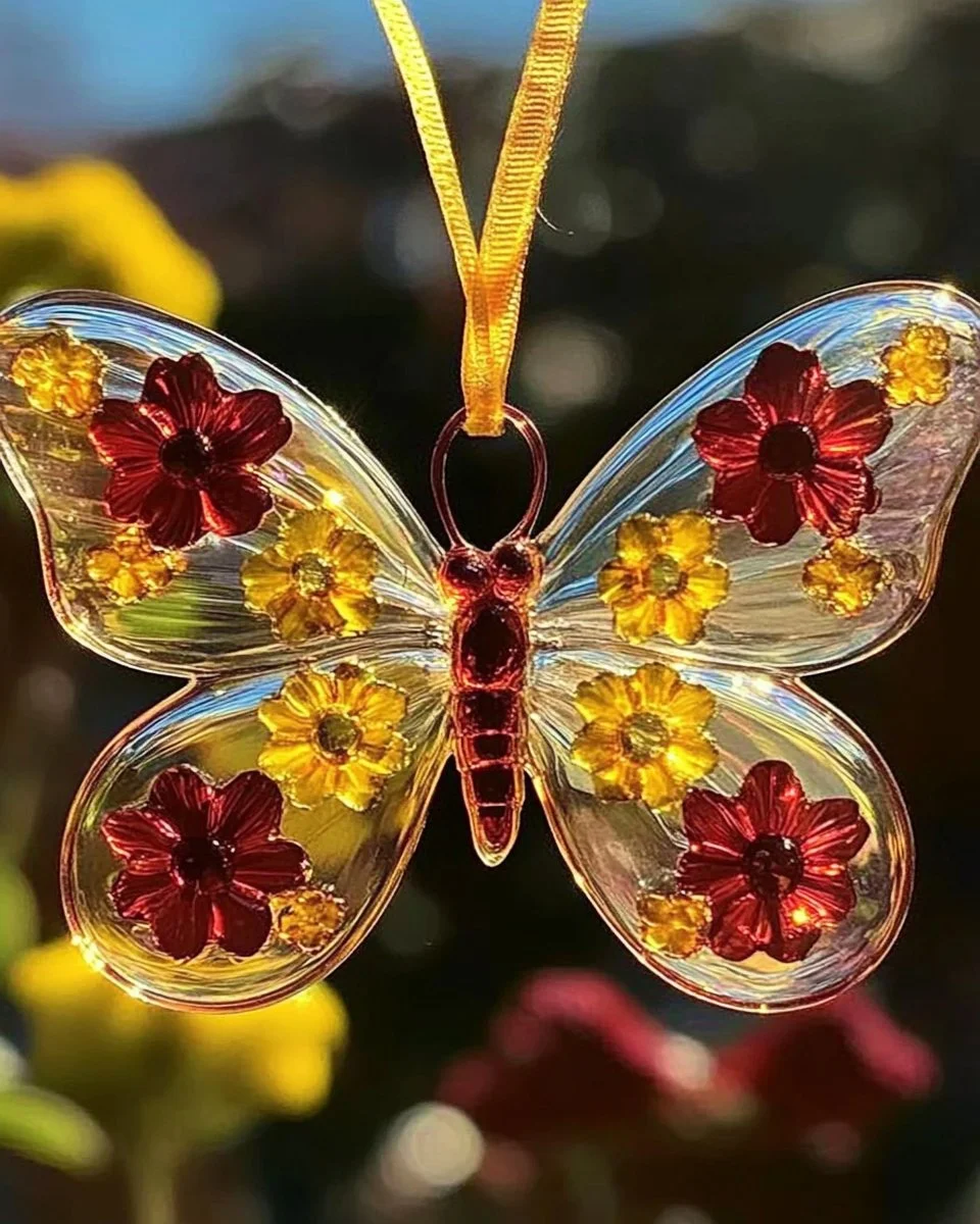 Colorful bioplastic suncatchers enhancing natural light indoors