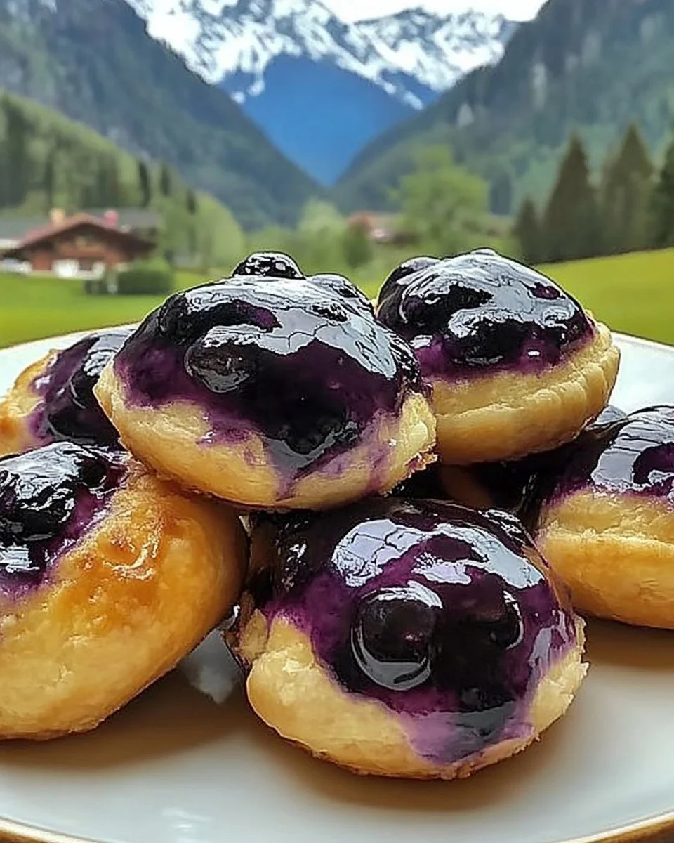 Delicious blueberry pie bombs filled with fresh blueberries