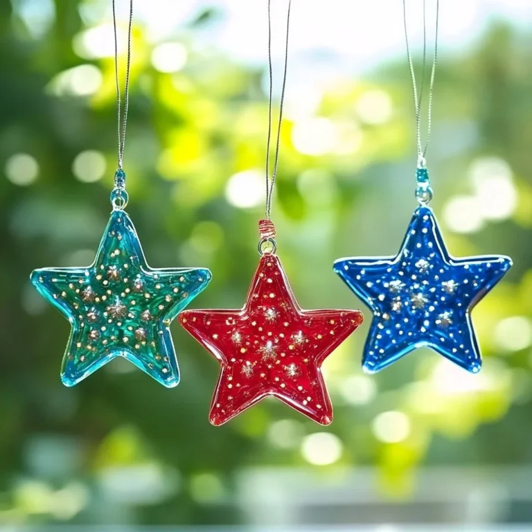 Colorful Crayon Star Sun Catchers catching sunlight and reflecting colors