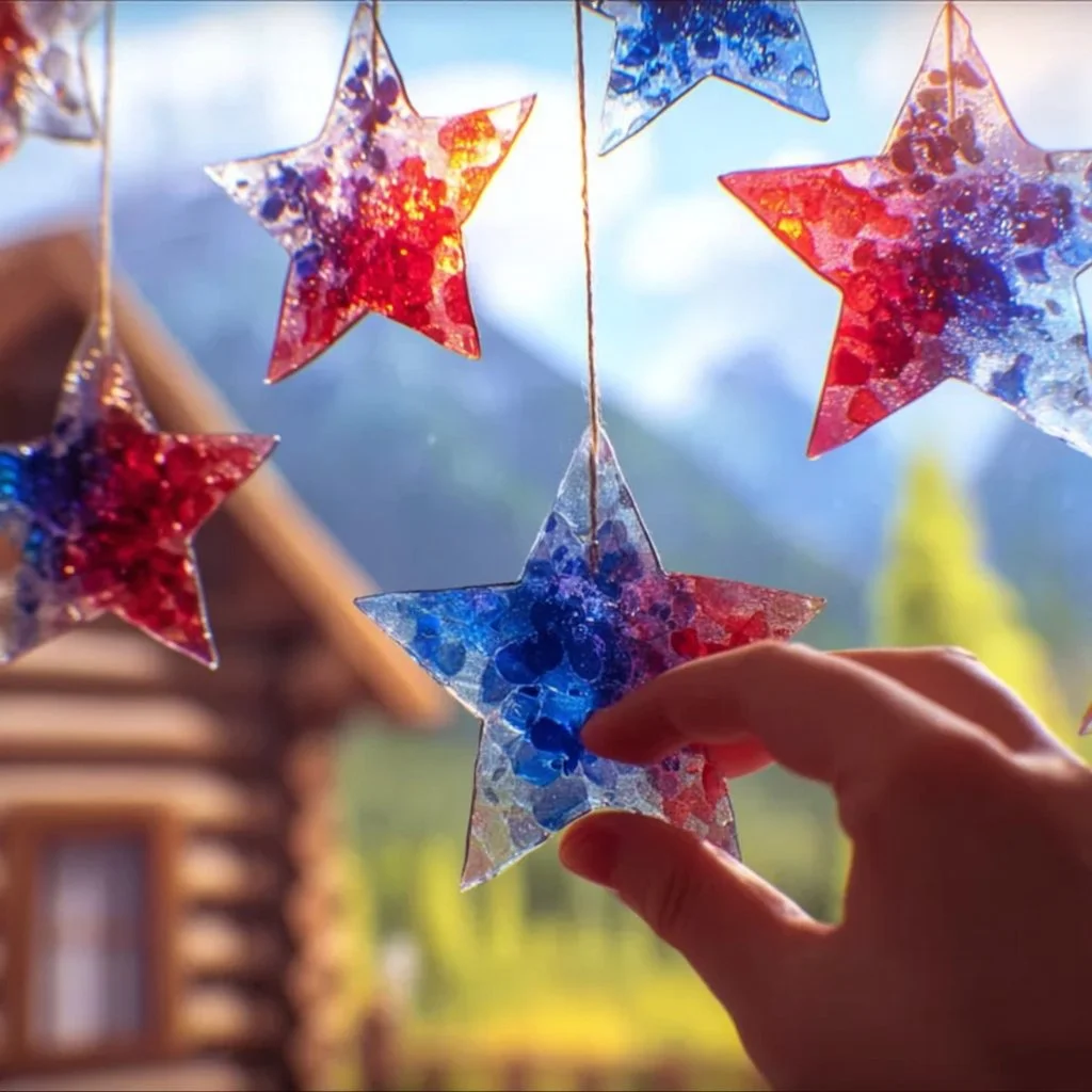Colorful Crayon Star Sun Catchers for home decoration and crafts