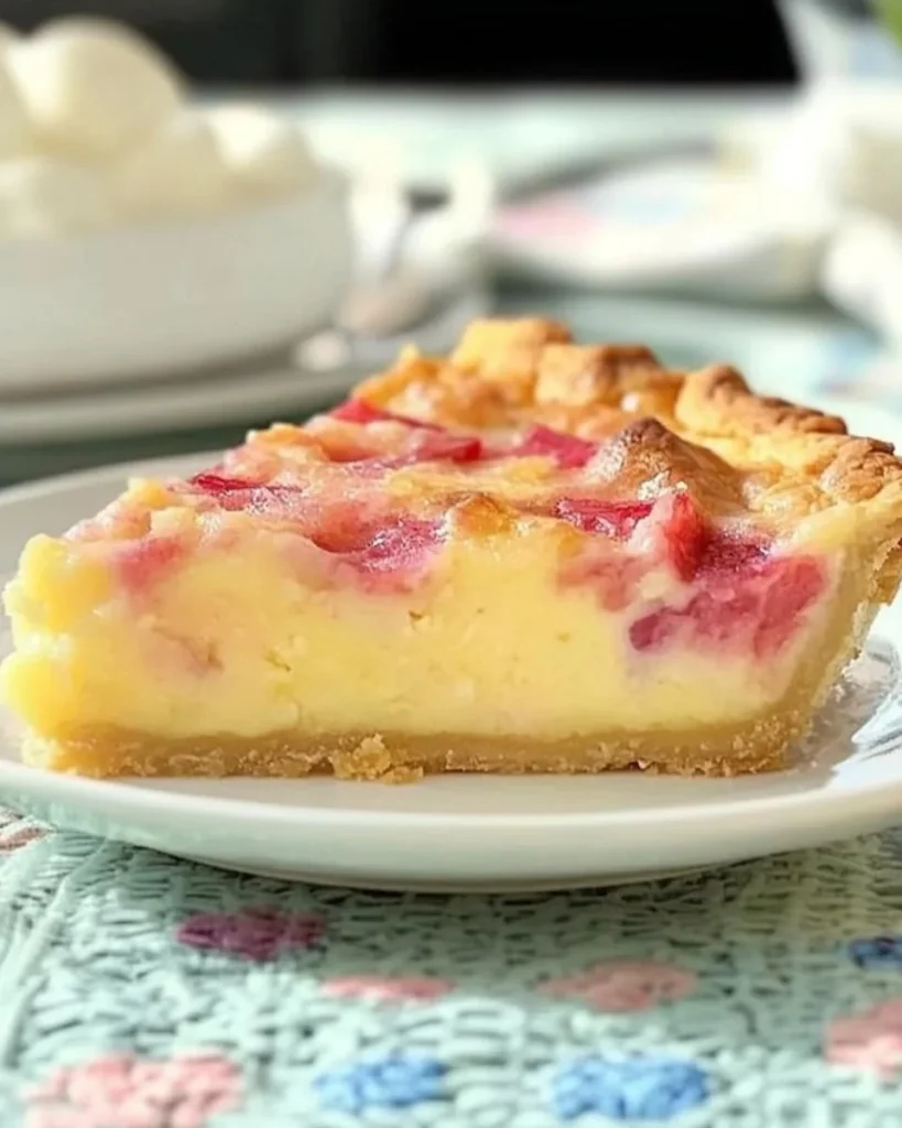 Crustless Rhubarb Custard Pie