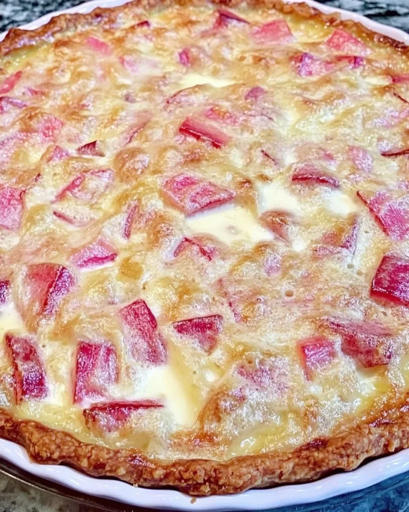 Crustless Rhubarb Custard Pie