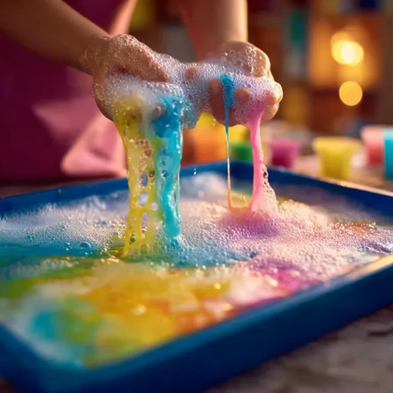 Children creating colorful fizzy paintings with baking soda and vinegar