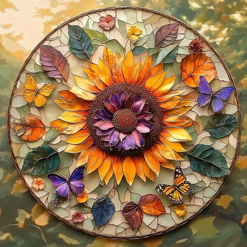 Artistic flower pressing showcasing vibrant pressed flowers in decorative display.