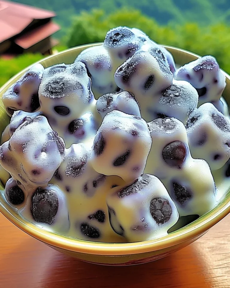 Frozen yogurt-dipped blueberries on a plate