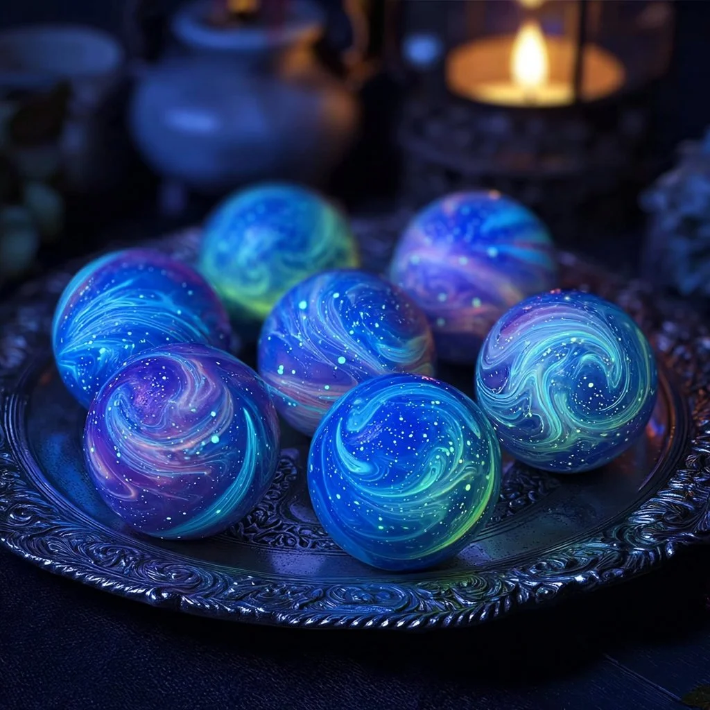 Glow in the dark swirl bounce balls for kids in vibrant colors
