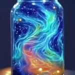 DIY glowing Aurora Borealis jar project for home decor
