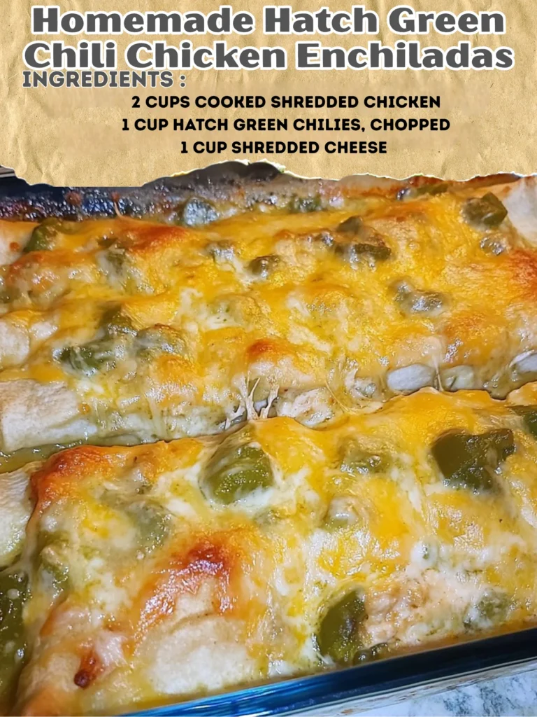 Delicious homemade Hatch green chili chicken enchiladas garnished with cilantro.