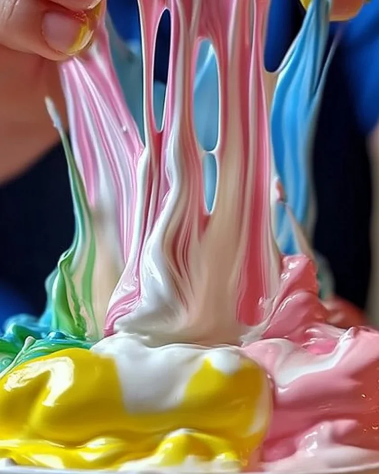 Colorful homemade puffy paint made with flour and shaving cream