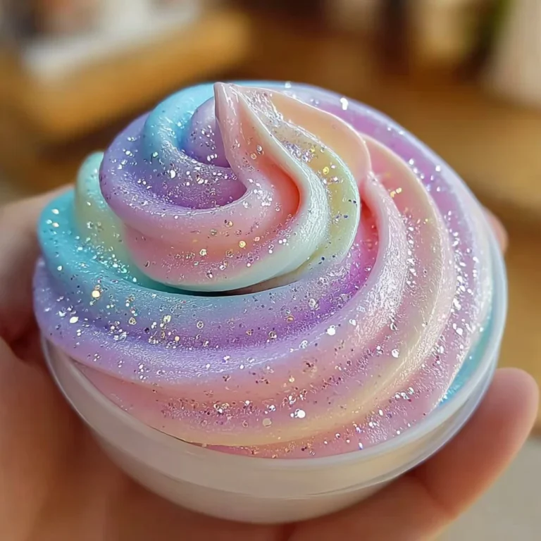 Colorful no-glue soap slime displayed in a container for sensory play.