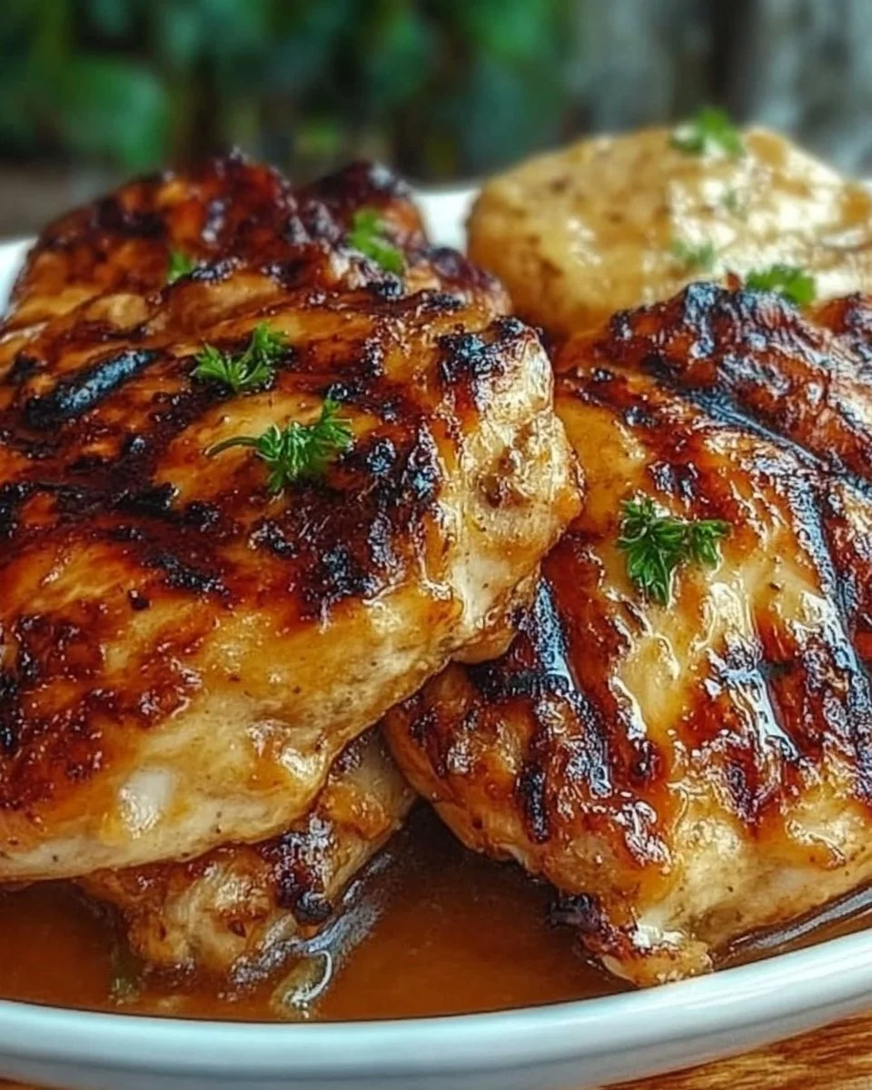 Deliciously grilled chicken marinated in Portuguese spices on a barbecue grill.