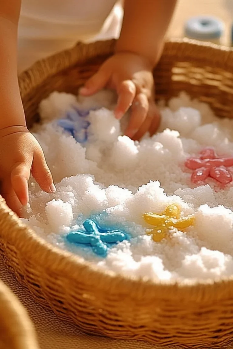 Colorful salt painting artwork created by kids using different techniques.