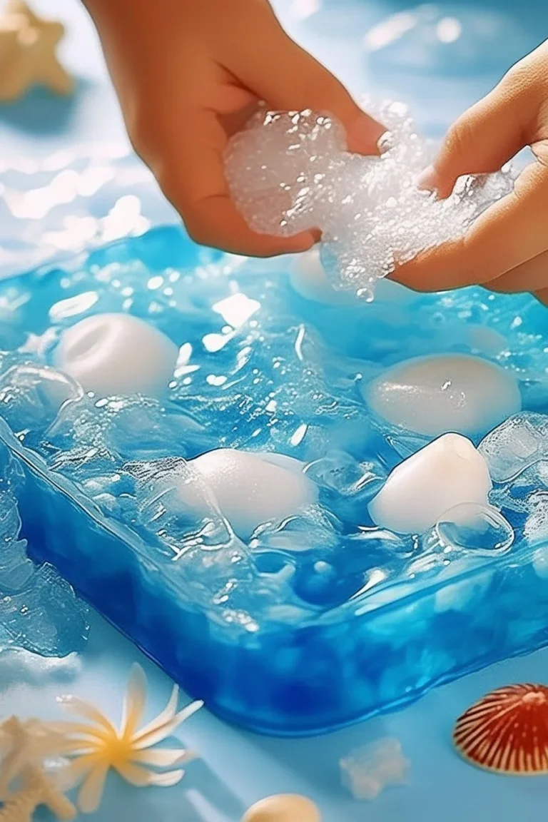 A vibrant batch of saltwater slime showcasing its stretchy and gooey texture.