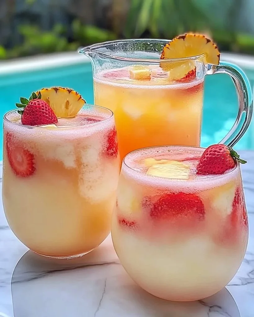 Strawberry Piña Colada Punch Pitcher Style