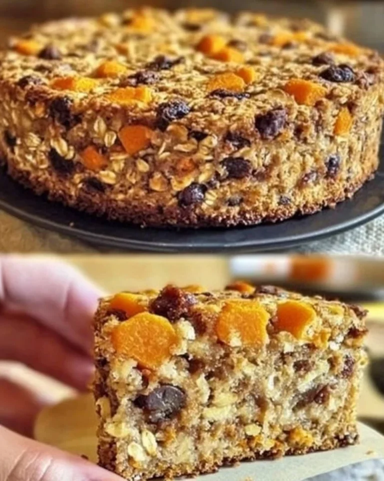 Sugar-free flourless oatmeal apple carrot breakfast bake fresh out of the oven