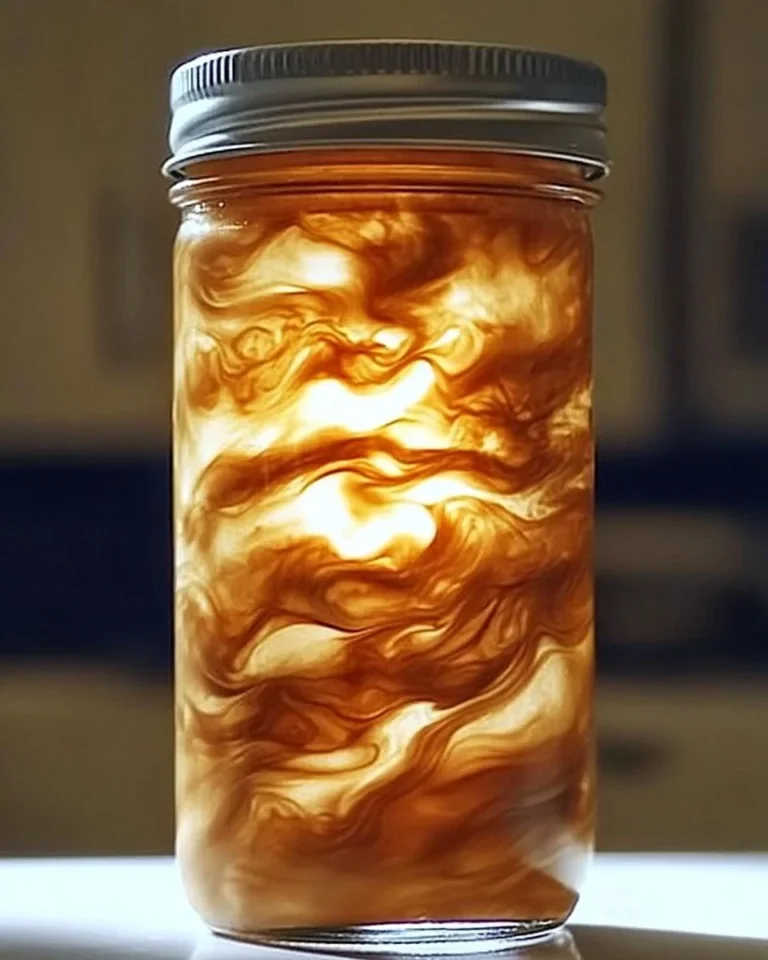 A colorful jar filled with Tornado Twist mix showcasing distinct layers of flavor.