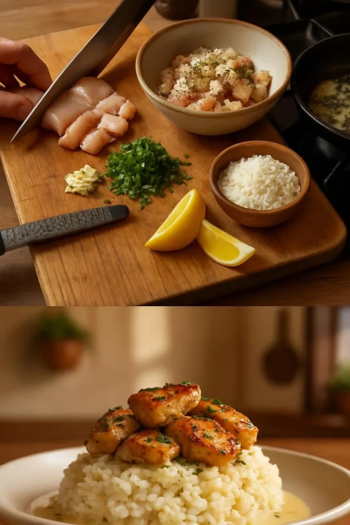 Chicken Scampi Creamy Garlic Rice