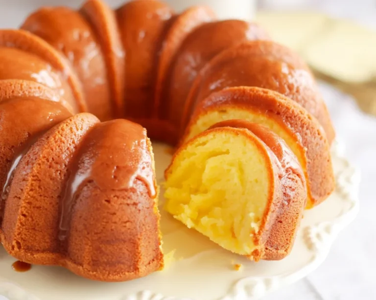 Juicy Pineapple Heaven Cake topped with pineapple-pudding whipped topping.