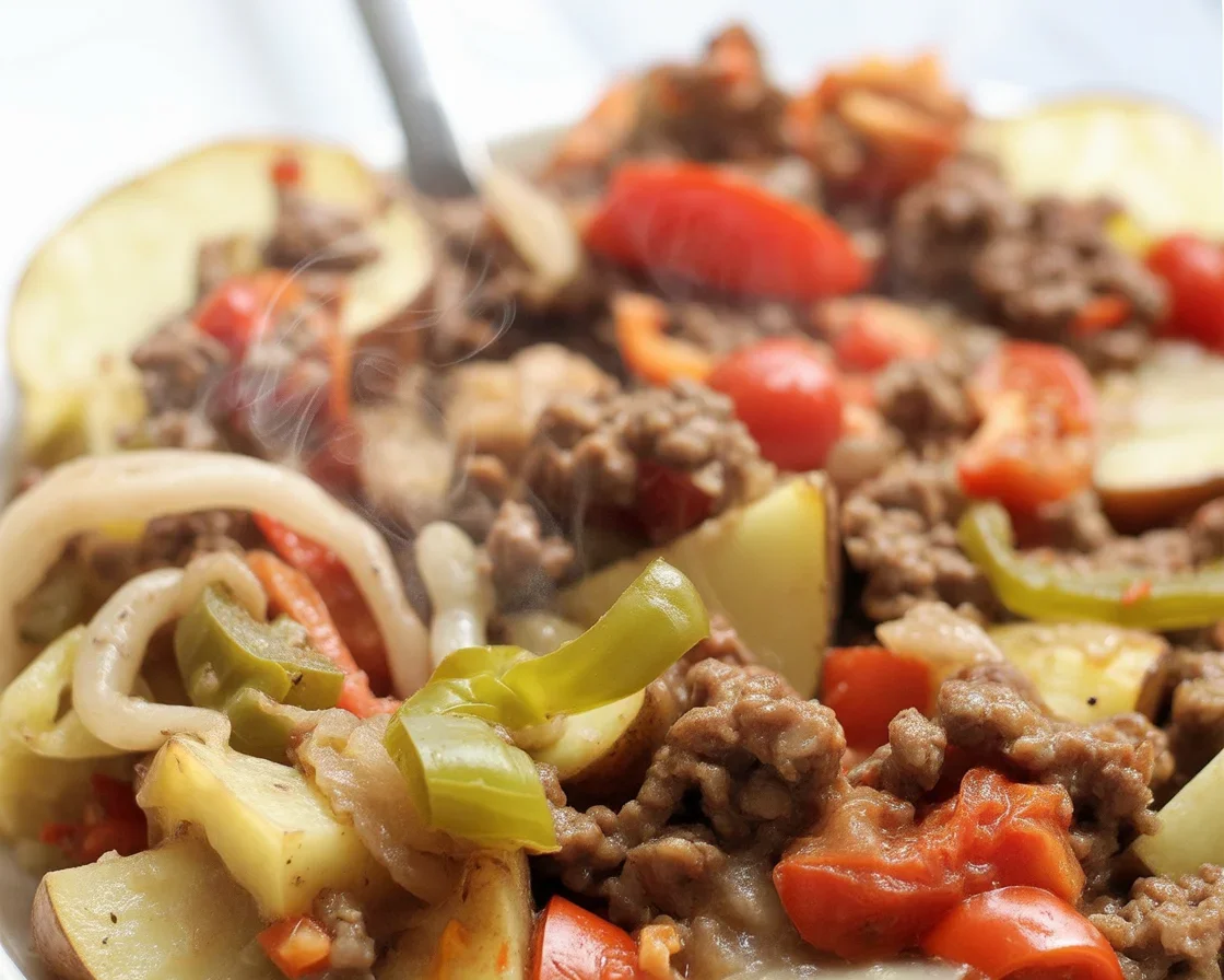 Dolly Parton's Easy 5-Ingredient Casserole with ground beef and layers of cheese