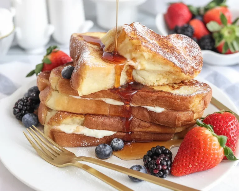Churro Stuffed French Toast coated in cinnamon sugar, showcasing a delicious breakfast treat.