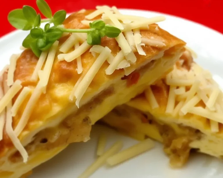 Mashed Potato Pancakes with Meat Filling served on a plate, garnished and ready to enjoy.