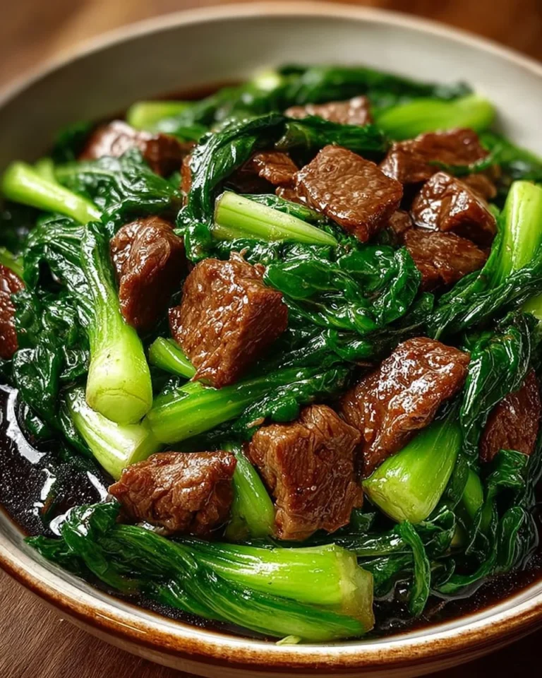 Delicious Bok Choy Stir-Fried Beef with vibrant vegetables served in a bowl