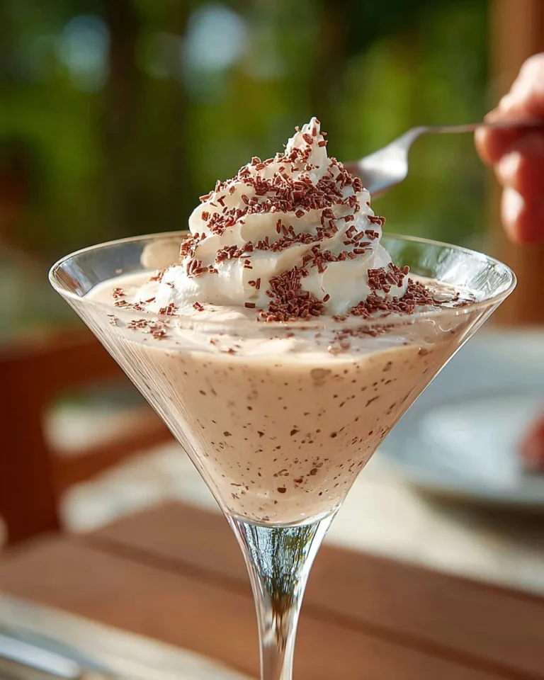Delicious Brandy Alexander cocktail served with ice cream