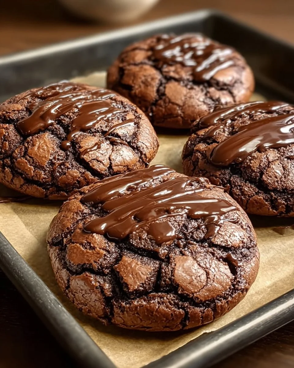 Delicious brownie mix cookies fresh out of the oven, ready to be enjoyed.