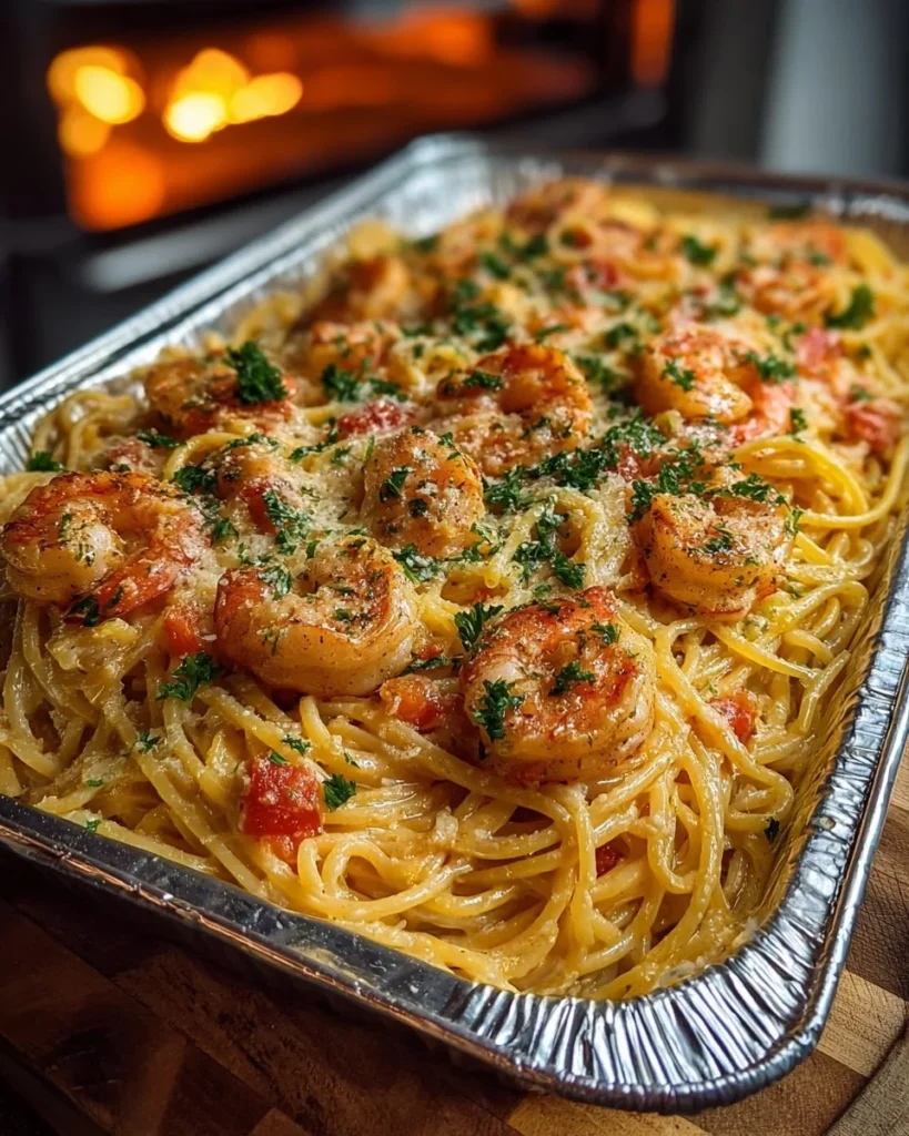 Creamy Cajun Shrimp Pasta Bake