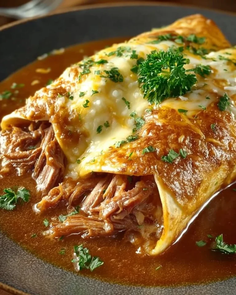 Delicious creamy Chile Colorado burritos filled with beef and smothered in sauce